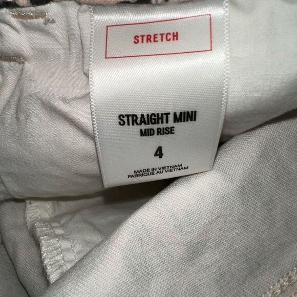 Express Womens 4 Leopard Midrise Straight Cotton Stretch Raw Hem Mini Skirt - Picture 3 of 6